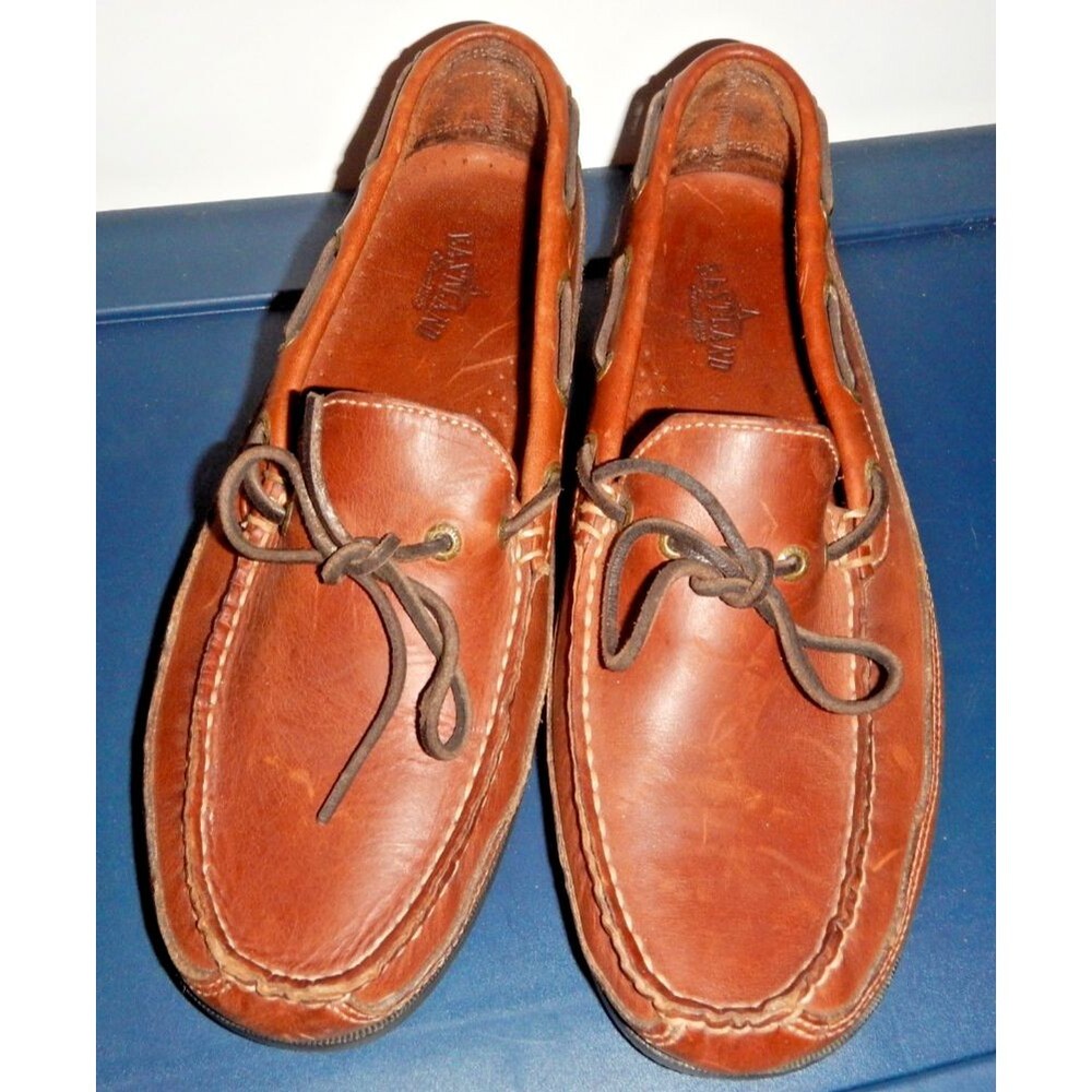 Eastland Mens 9D Brown Leather Kiltie Camp Moc Loafers Boat Shoes Slip On